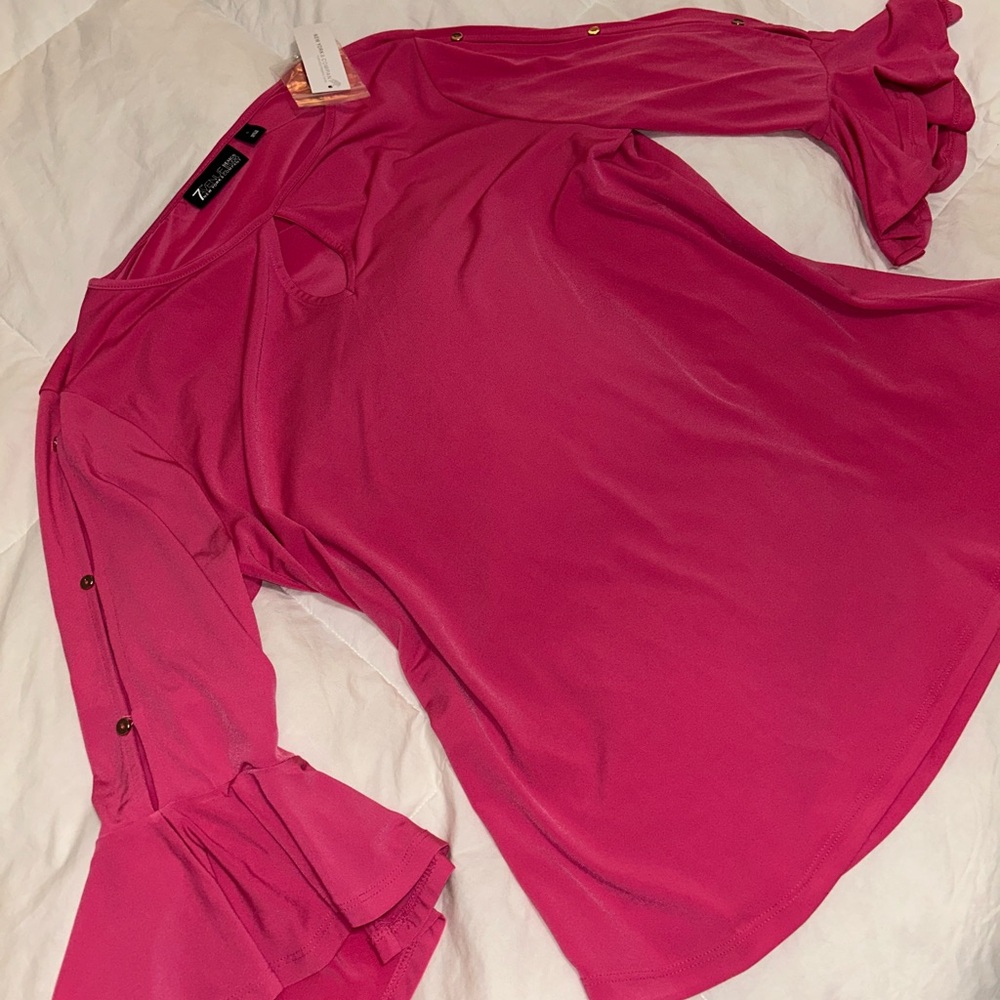 Pink Flared Sleeve Top